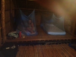 Sleeping conditions in the Longhouse.
